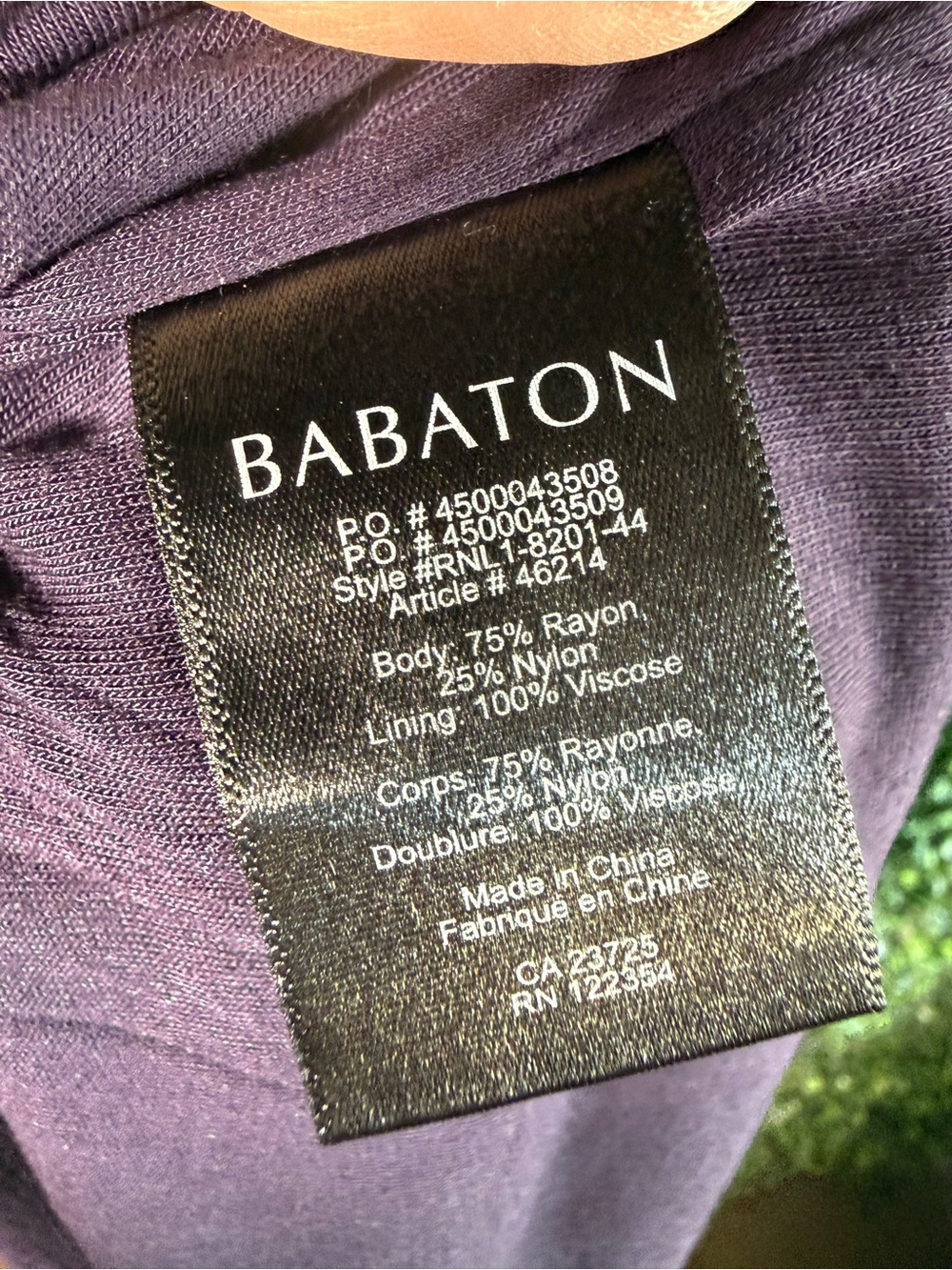 Babaton Rafael‎ Lace Sheath Dress Purple 3/4 Sleeve Mini Dress Size 8 - Picture 4 of 6